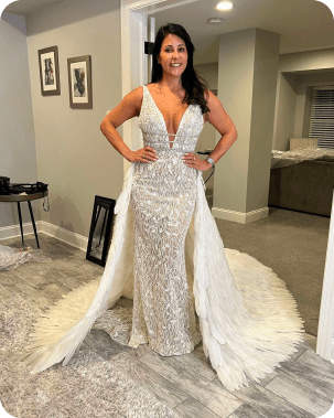 Jovani Feathered Pageant Gown